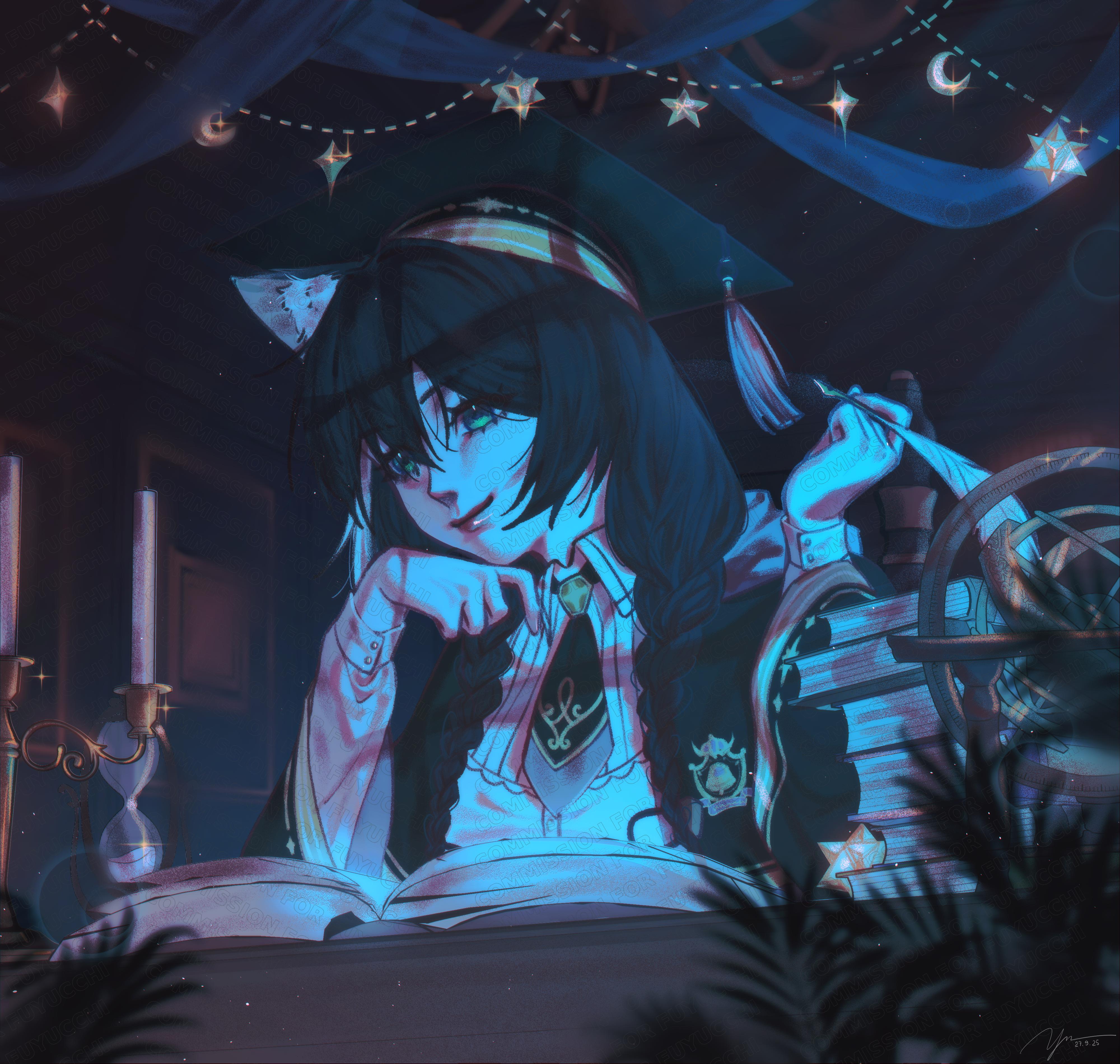 Kyaru's Late Study Session